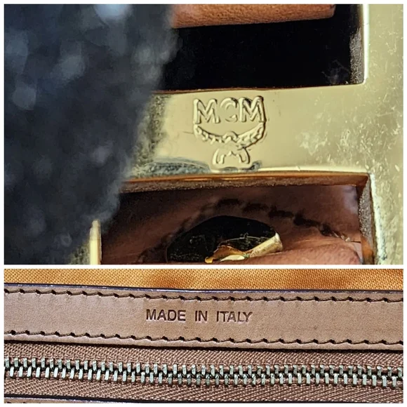 MCM Visetos Large Heritage Bowler Bag Cognac - Picture 10 of 16